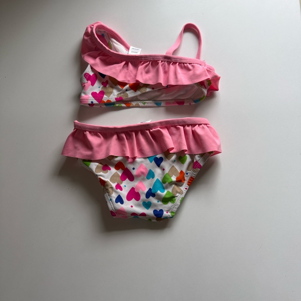 Joe Boxer Pink Ruffle Kids Bikini Set - Picture 2 of 3